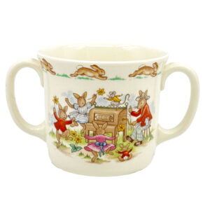 Royal Doulton Christening Bunnykins Double Handle Mug Sleeping With The Times