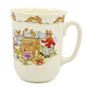 Royal Doulton Christening Bunnykins Pianola Dancing Don Mug