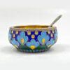 Russian-Silver-Enamel-and-Gilt-Salt-and-Spoon-C1970-1 Russian Silver Enamel and Gilt Salt and Spoon C1970