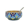 Russian-Silver-Enamel-and-Gilt-Salt-and-Spoon-C1970 Russian Silver Enamel and Gilt Salt and Spoon C1970