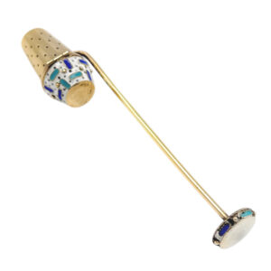 Soviet Russia Gilt and Cloisonné Tea Strainer