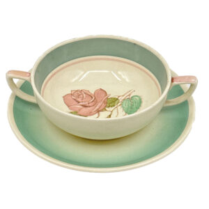 Susie Cooper Patricia Rose Soup Coupe and Saucer