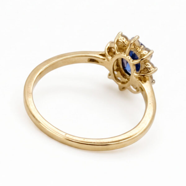 14ct Gold Tanzanite Halo And White Sapphire Ring