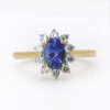 14ct Gold Tanzanite Halo And White Sapphire Ring