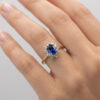14ct Gold Tanzanite Halo And White Sapphire Ring