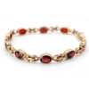 9ct Gold & Garnet Articulated Line Bracelet