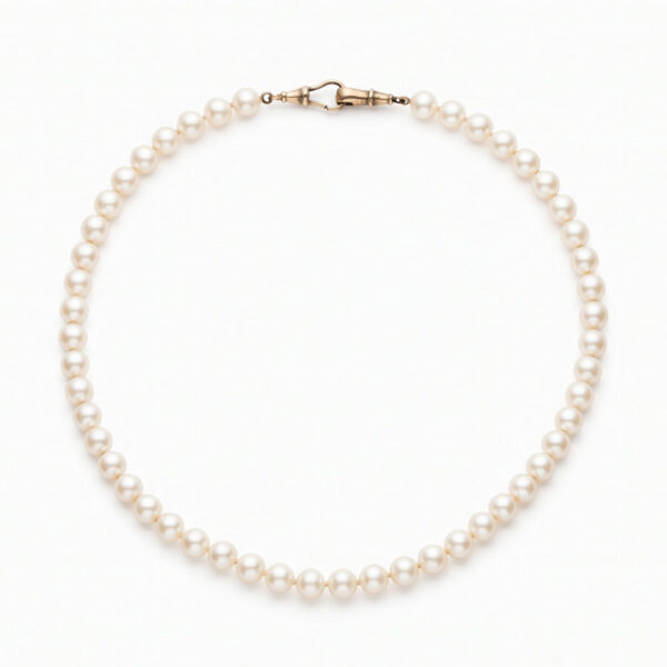 9ct Gold Dog-Clip Clasps Single-Strand Cultured Pearl Necklace