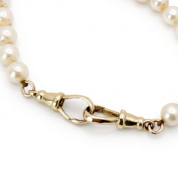 9ct Gold Dog-Clip Clasps Single-Strand Cultured Pearl Necklace