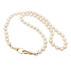 9ct Gold Dog-Clip Clasps Single-Strand Cultured Pearl Necklace