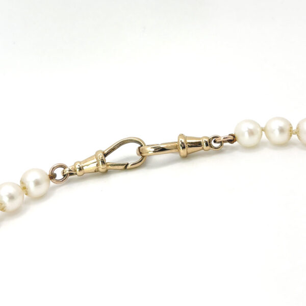 9ct Gold Dog-Clip Clasps Single-Strand Cultured Pearl Necklace