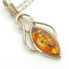 9ct-Gold-Marquise-Amber-Pendant-with-Fine-Chain-4 9ct Gold Marquise Amber Pendant with Chain
