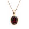 9ct Gold Oval-cut Garnet Pendant