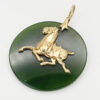 Chinese-14Ct-Gold-Jadeite-Chinese-Pendant-Applied-Horse-2 Chinese 14Ct Gold Jadeite Chinese Pendant Applied Horse