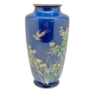 Japanese Cloisonné  Meiji Period Bird Of Paradise Vase