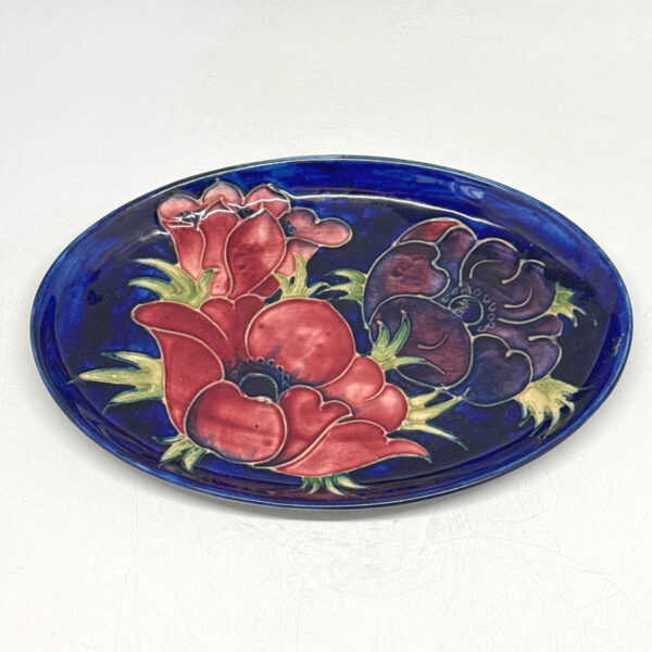 Moorcroft-Anemone-Oval-Shape-Dish-20th-1 Moorcroft Anemone Oval Shape Dish 20th