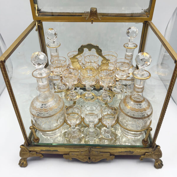 Napolean-III-Ormolu-And-Glass-Cave-A-Liqueur-Table-Tantalus-19th-9 Napolean III Ormolu And Glass Cave A Liqueur Table Tantalus 19th