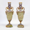 Pair-Decorative-19th-Century-French-Champleve-and-Onyx-Urns-1 Pair Decorative 19th Century French Champlevé and Onyx Urns